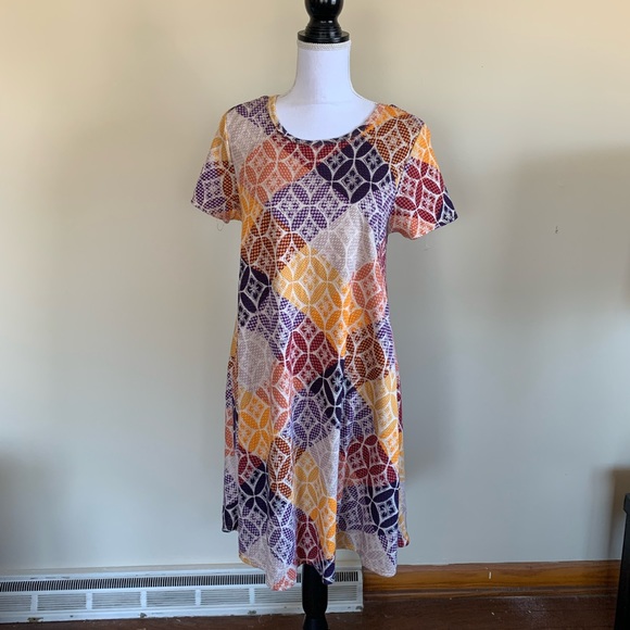 New Small Multicolored Lularoe Carly Dress - Picture 1 of 5